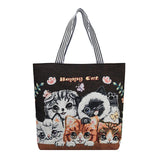 Cartoon Embroidered Print Canvas Bag Shoulder Straps for Men and Women