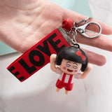 Cartoon Face Changing Girl Key Chain Bag Pendant Maruko-chan Emoticons