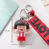 Cartoon Face Changing Girl Key Chain Bag Pendant Maruko-chan Emoticons