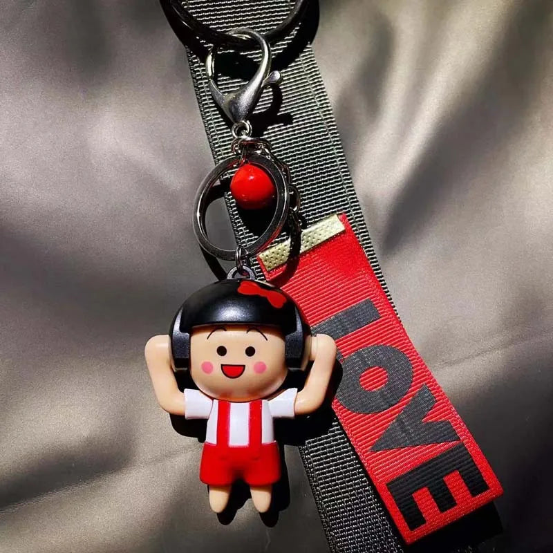 Cartoon Face Changing Girl Key Chain Bag Pendant Maruko-chan Emoticons