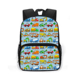 Cartoon Fireman Excavator Firetruck Backpack for School
