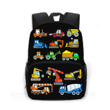 Cartoon Fireman Excavator Firetruck Backpack for School