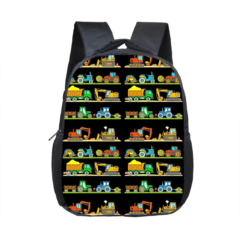 Cartoon Firetruck Excavator Tractor Backpack for Kids