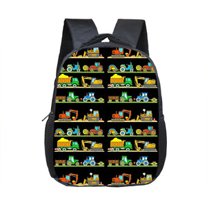 Cartoon Firetruck Excavator Tractor Backpack for Kids