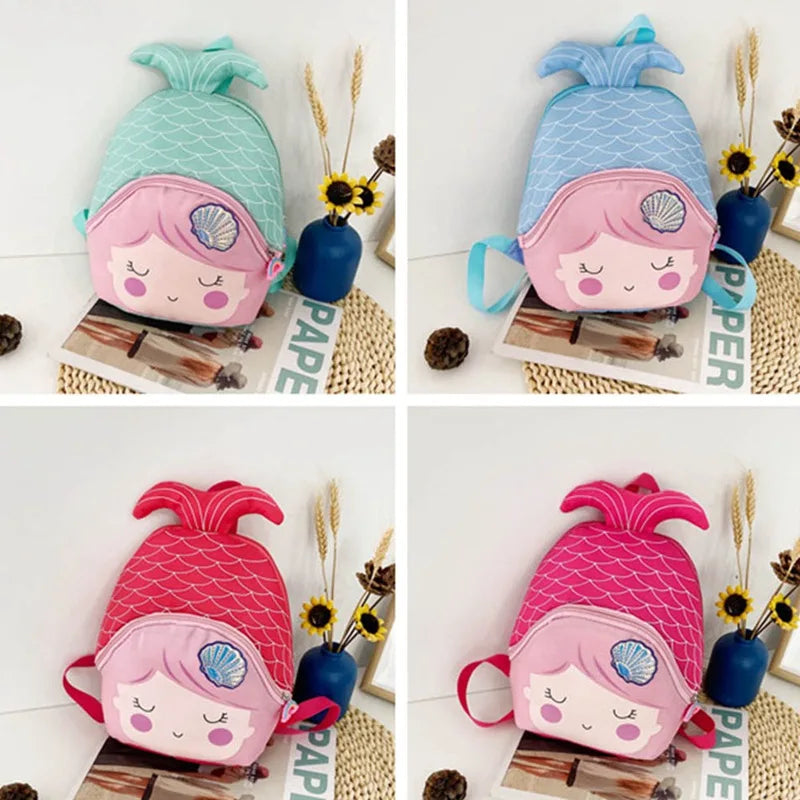 Cartoon Fish School Bag Student Girls Lovely Backpack Mochila Kindergarten 3D Bo