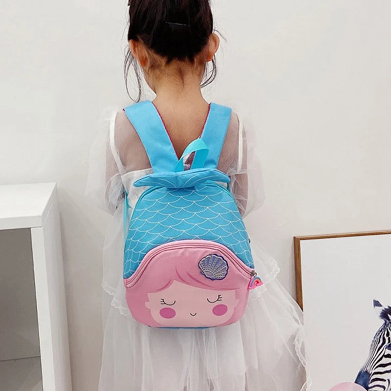 Cartoon Fish School Bag Student Girls Lovely Backpack Mochila Kindergarten 3D Bo