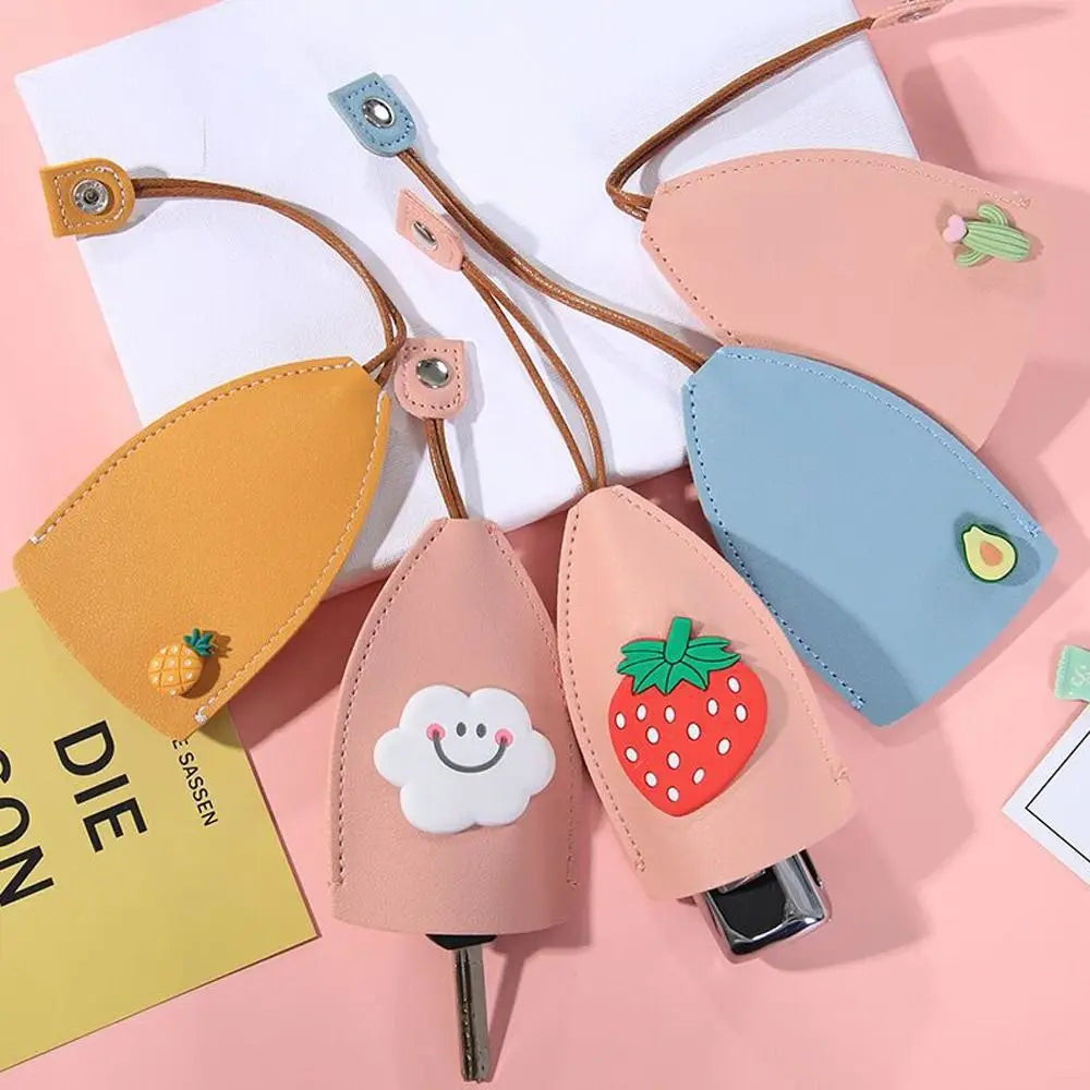 Cartoon Fruits Rainbow Pattern PU Leather Key Wallets