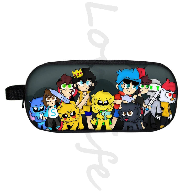 Cartoon Game Cosmetic Case Kids Pencil Box Large Capacity Stationery Bag