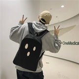 Cartoon Ghost School Bag Waterproof Nylon Backpack Male Female Bag