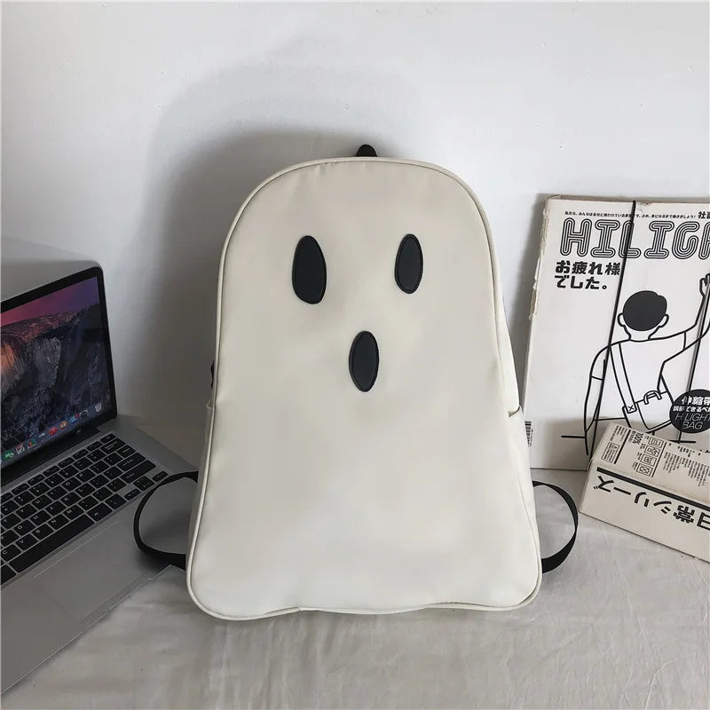 Cartoon Ghost School Bag Waterproof Nylon Backpack Male Female Bag