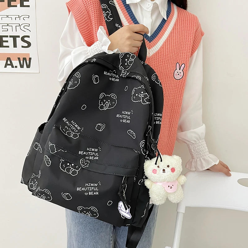 Girl Backpack Waterproof Nylon Japanese Style Travel Laptop Bag