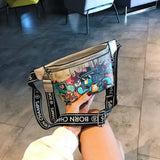 Cartoon Graffiti PU Leather Waist Bag for Women Hip Hop Fanny Pack