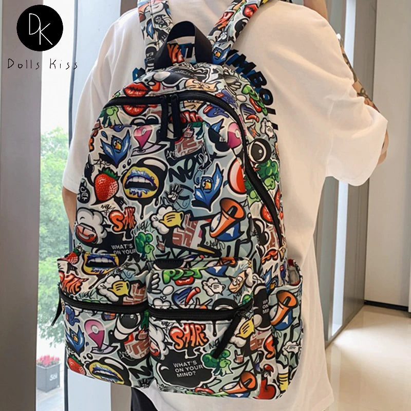 Cartoon Girl School Backpack Large Capacity Waterproof Bookbag
