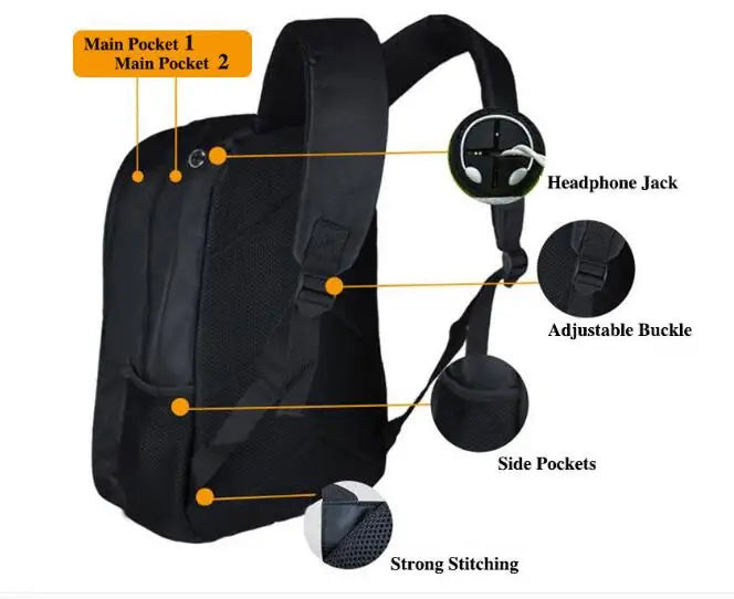 Cartoon GTA5 3D Backpack School Bag Book Bag