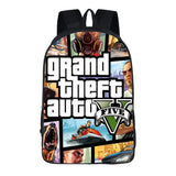 Cartoon GTA5 3D Backpack School Bag Zipper Messenger