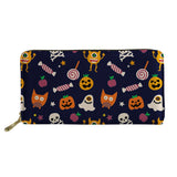 Cartoon Pumpkin Pattern Long Wallet Teenager Zipper Card Clip Bag Unisex