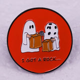 Cartoon Halloween Rock Enamel Pin Candy Bag Brooch