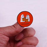 Cartoon Halloween Rock Enamel Pin Candy Bag Brooch