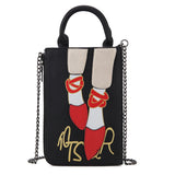 Cartoon High Heels Pattern Satchel Handbag for Women