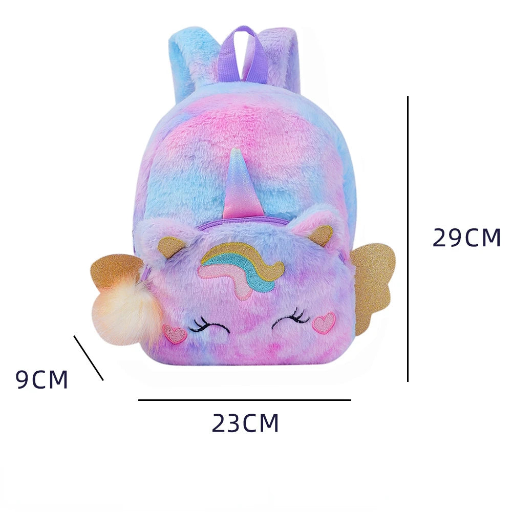 Cartoon Kids Mini Backpack Purse Plush School Bags for Girls