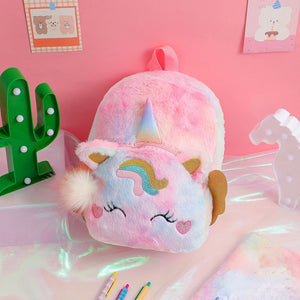 Cartoon Kids Mini Backpack Purse Plush School Bags for Girls