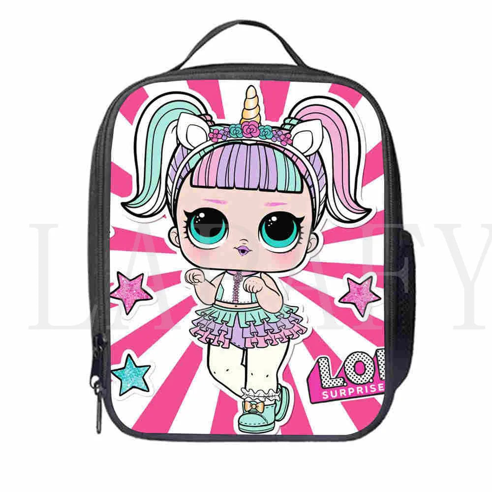Cartoon LOL Doll Insulated Lunch Bag for Women Kids