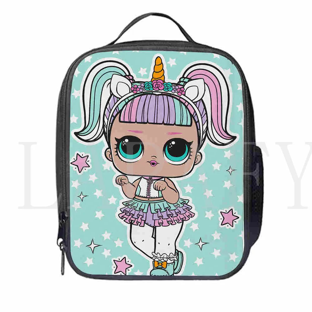 Cartoon LOL Doll Insulated Lunch Bag for Women Kids