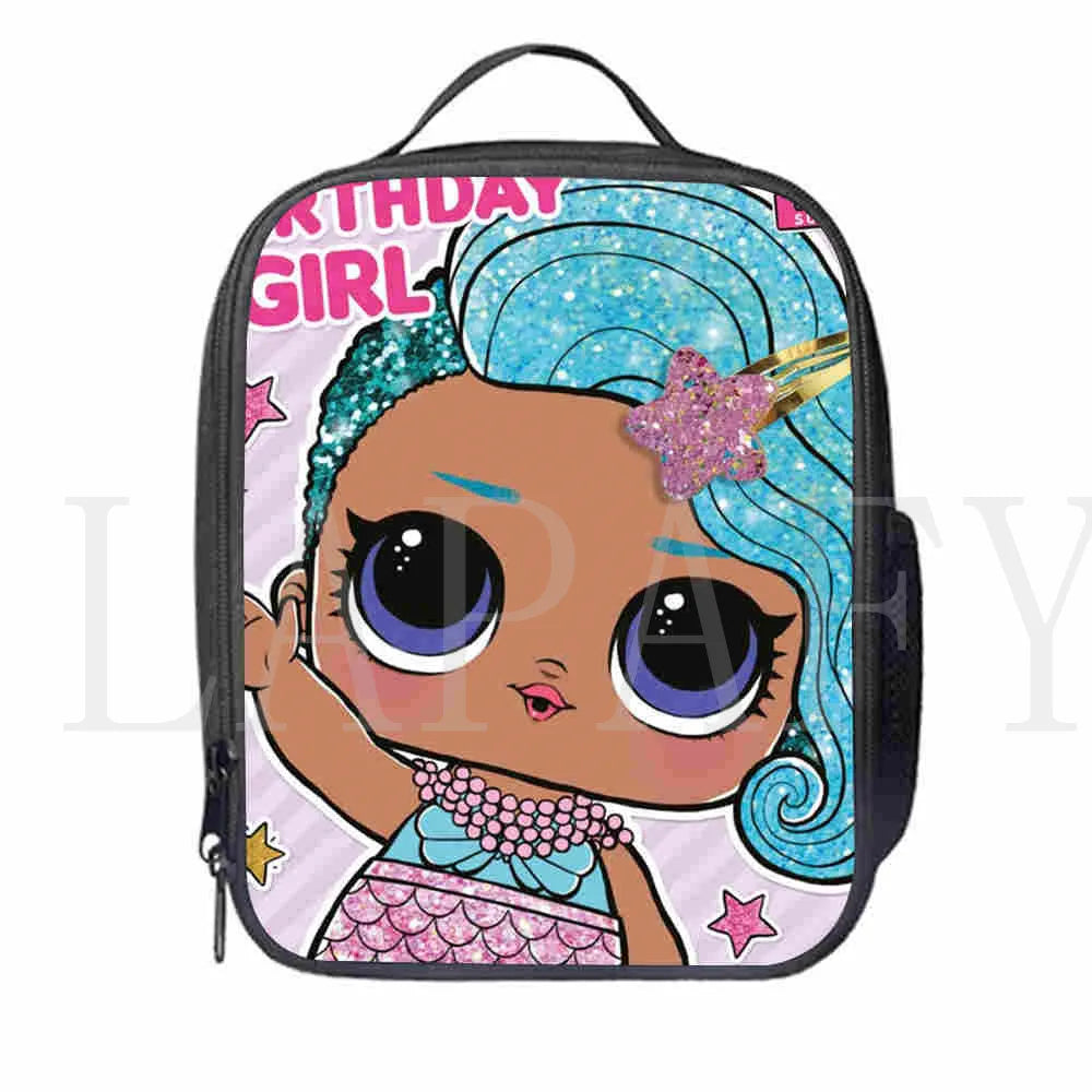Cartoon LOL Doll Insulated Lunch Bag for Women Kids