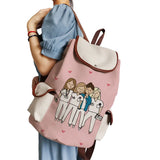 Cartoon Nurse Print Women's Backpack Large Capacity Portable Travel Outdoor Pack