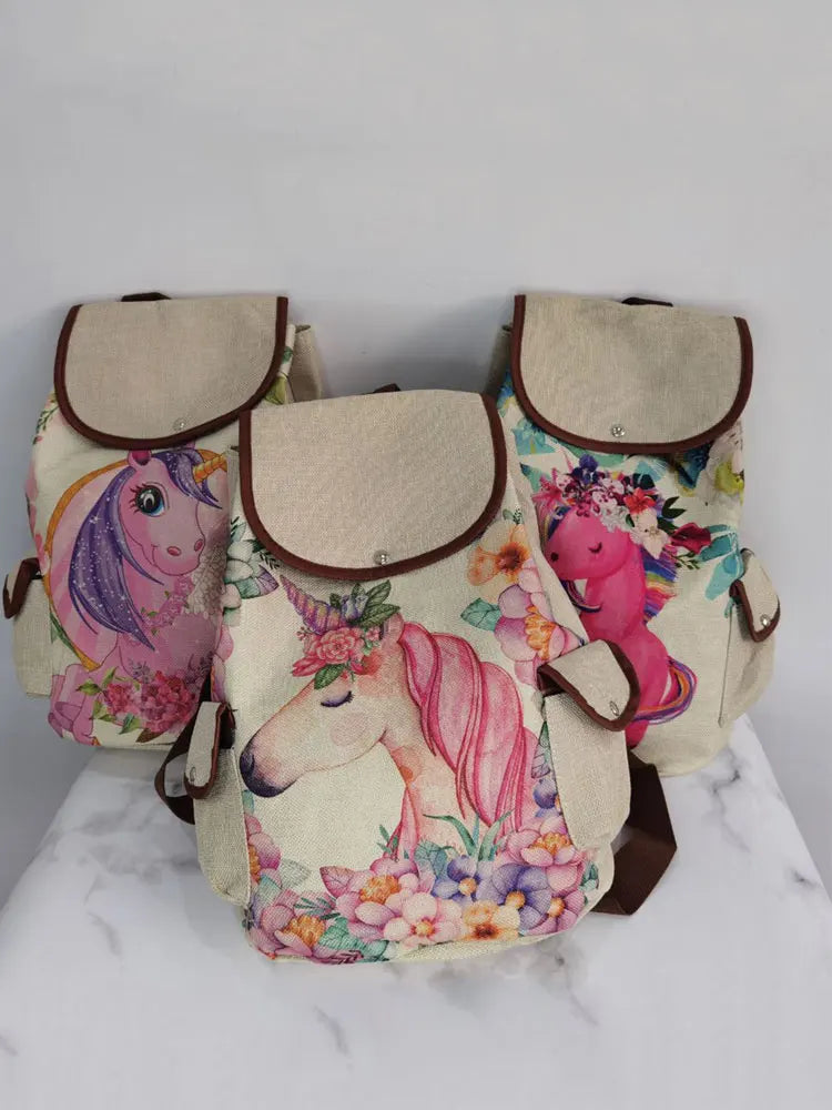 Cartoon Nurse Print Drawstring Backpack Large Capacity Women's Bag