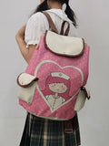 Cartoon Nurse Printed Backpack Girls School Bag For Teenager Drawstring Rucksack