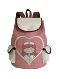 Cartoon Nurse Printed Backpack Girls School Bag For Teenager Drawstring Rucksack