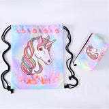 Unicorn Drawstring Storage Bag Travel Backpack