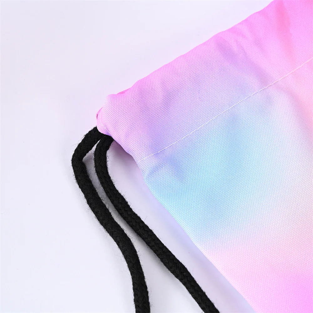Unicorn Drawstring Storage Bag Travel Backpack