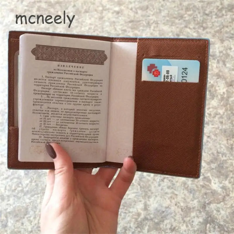 Cartoon PU Leather Passport Cover Boys Girls Passport Holder Organizer