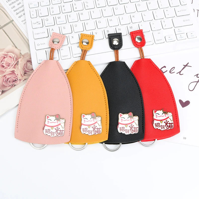 Cartoon PU Leather Key Bag - Unisex Key Wallets