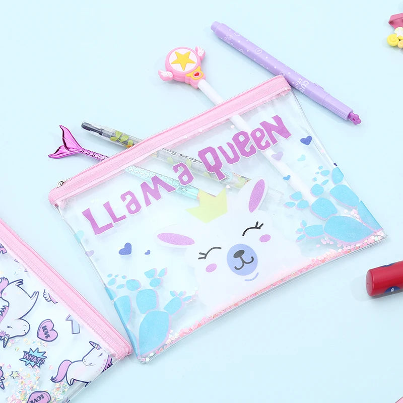 Cartoon PVC Cosmetic Case Unicorn Envelope Bag