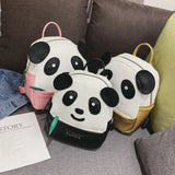 Cartoon Panda Children's Backpack PU Girls Boys School Bags Pattern Backpack