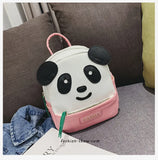 Cartoon Panda Children's Backpack PU Girls Boys School Bags Pattern Backpack