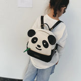 Cartoon Panda Children's Backpack PU Girls Boys School Bags Pattern Backpack