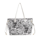 Cartoon Pattern Tote Bag PU Leather Women's Handbags Shopper Shoulder Bag