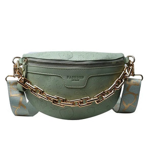 Cartoon Pattern PU Leather Waist Pack for Women Chain Fanny Pack
