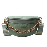 Cartoon Pattern PU Leather Waist Pack for Women Chain Fanny Pack