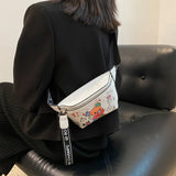 Cartoon Pattern Waist Bag Women's Leather Fanny Pack Crossbody Pouch Purse