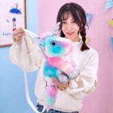 Cartoon Plush Toy Backpack Girls' Mobile Phone Wallet Plush Bag