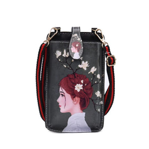 Cartoon Print Cell Phone Bag Mini Messenger Shoulder Bag Crossbody