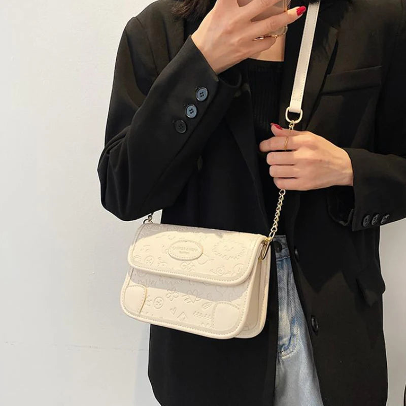 Cartoon Print Shoulder Bag for Women Crossbody Bag