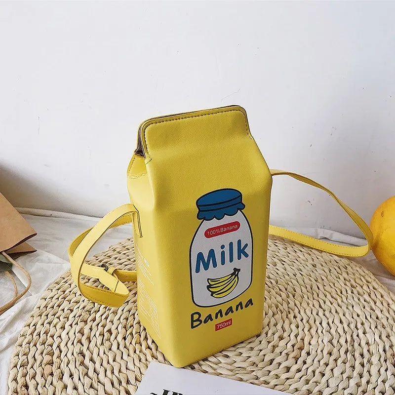 Fruit Milk Banana Strawberry Women Shoulder Mini Bag