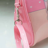Cartoon Girls Messenger Bag Zipper PU Leather Cross Body Shell Bag