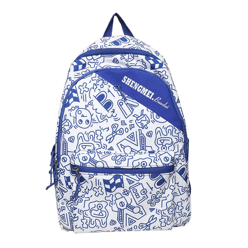 Cartoon Graffiti Backpack Large-capacity Schoolbag